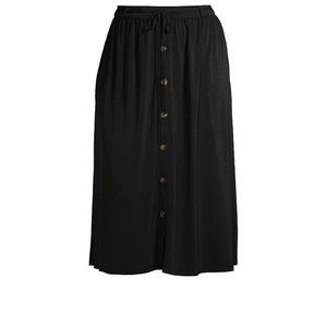 Terra & Sky Women’s Plus Size Button Front Maxi Skirt